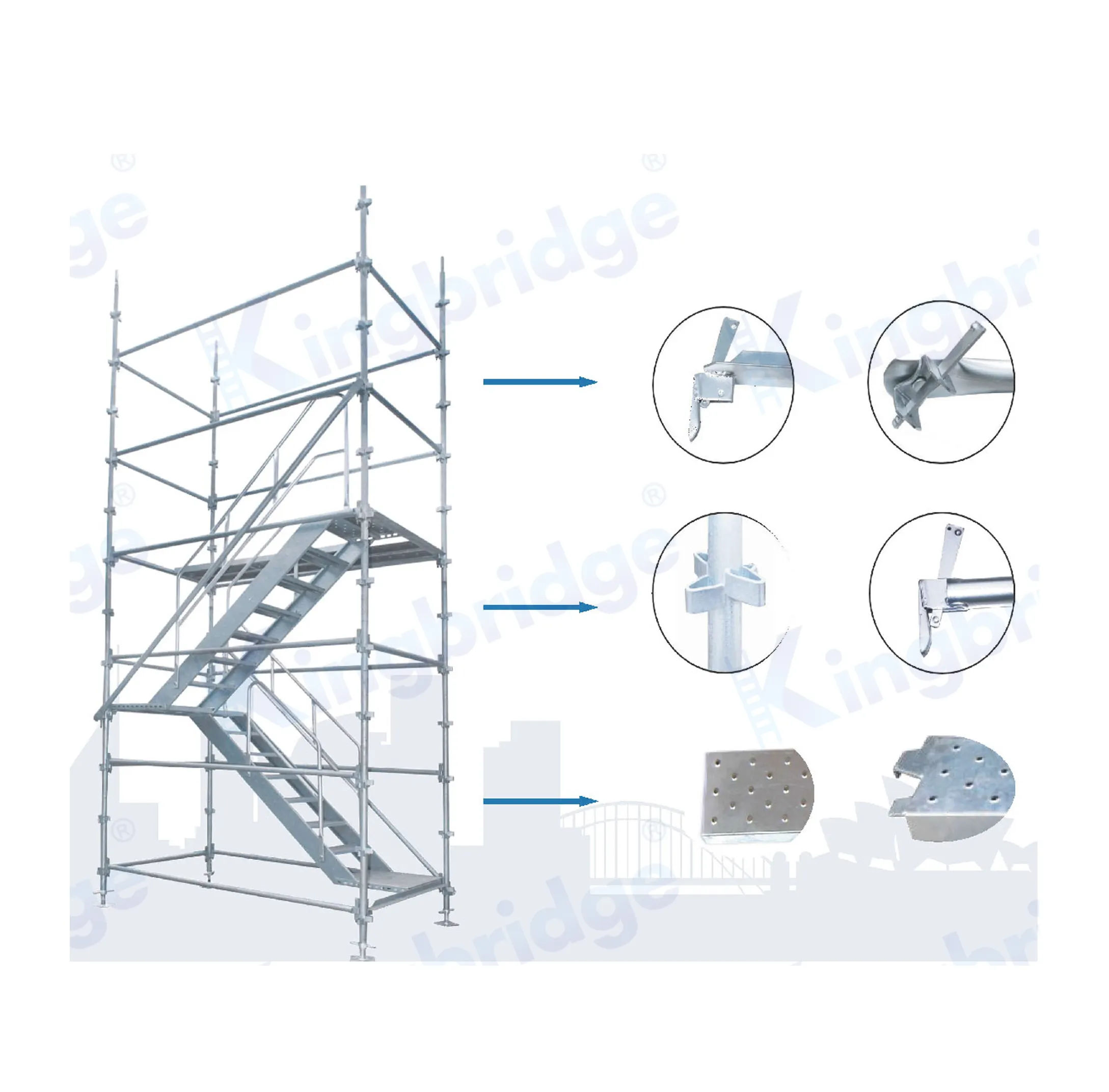 Andamio de construcción de etapa rápida Sistema de andamio kwikstage modular de acero estándar australiano a la venta