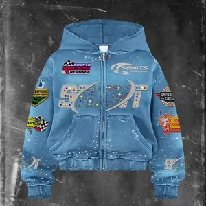 Tùy Chỉnh Nặng 100% Cotton Retro Thời Trang Phố Người Đàn Ông Của Áo Với Đính Thêu, Màn Hình In Ấn Và Thạch - Product Image 1