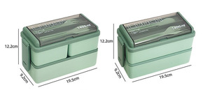 ランチ収納に適した食品容器2層の電子レンジ対応プラスチック弁当箱 - Product Image 6