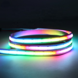 แอดเดรสโปรแกรมได้ 12 24 โวลต์ดิจิตอล RGB IC ไฟ LED Strip สําหรับเพดานผนัง RGBIC สีฝัน Flex COB Strip