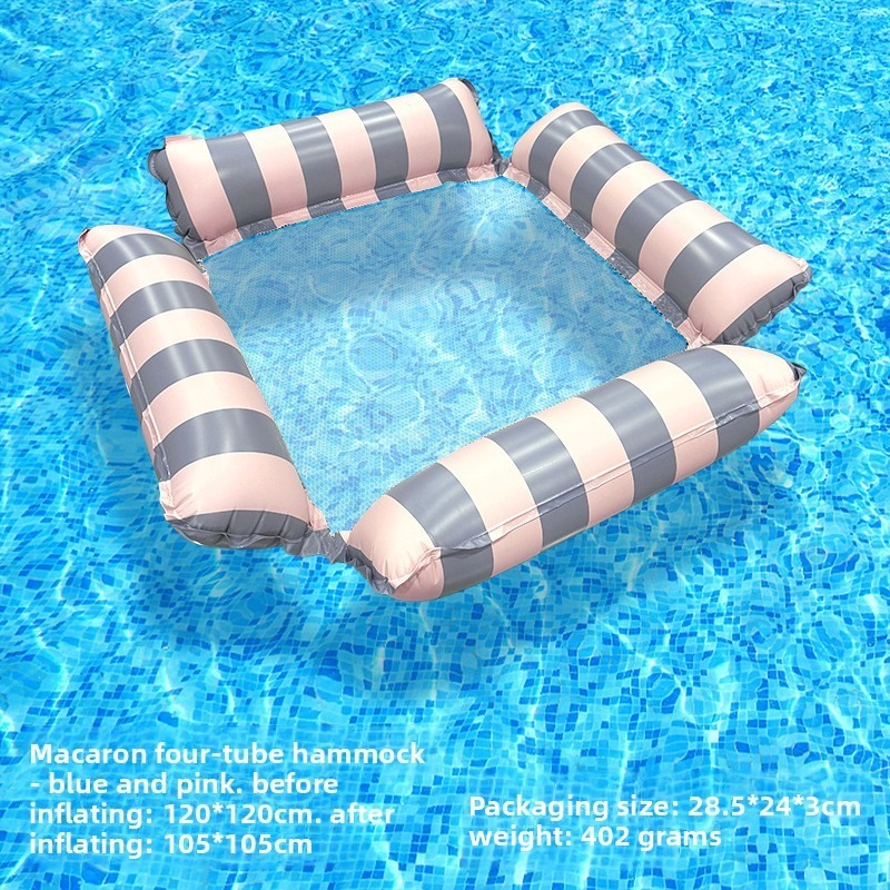 Macaron quatre tubes - bleu-rose