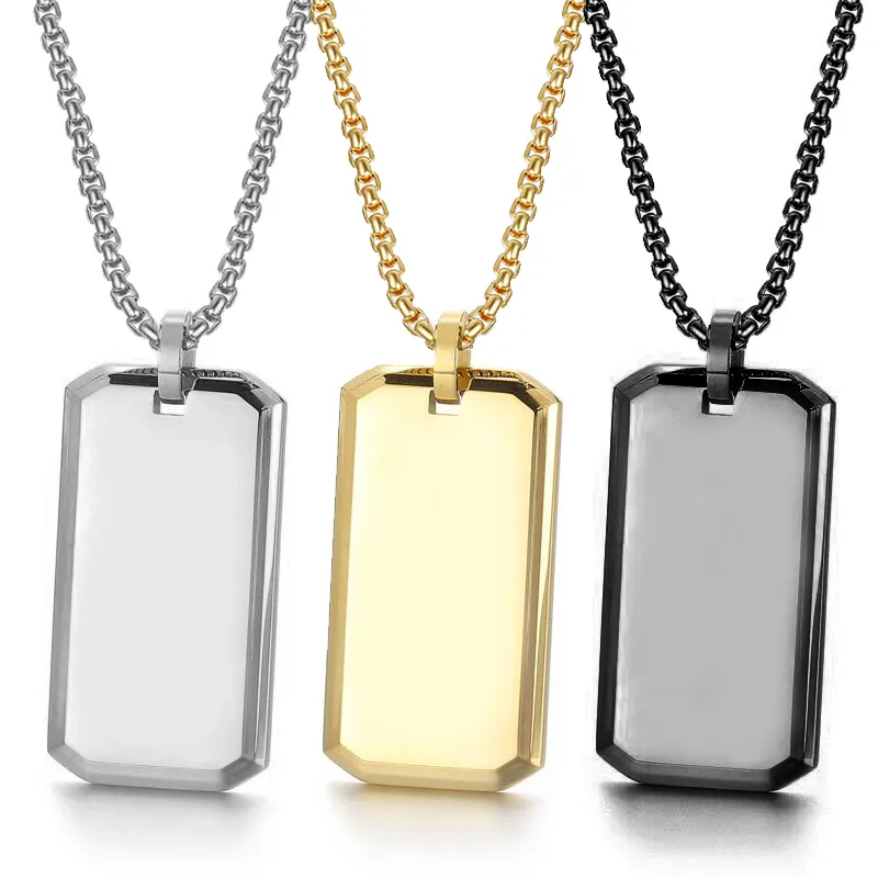 Collana a catena con ciondolo a catena in acciaio inossidabile 18k oro alla moda nero placcato in PVD collana personalizzata per uomo