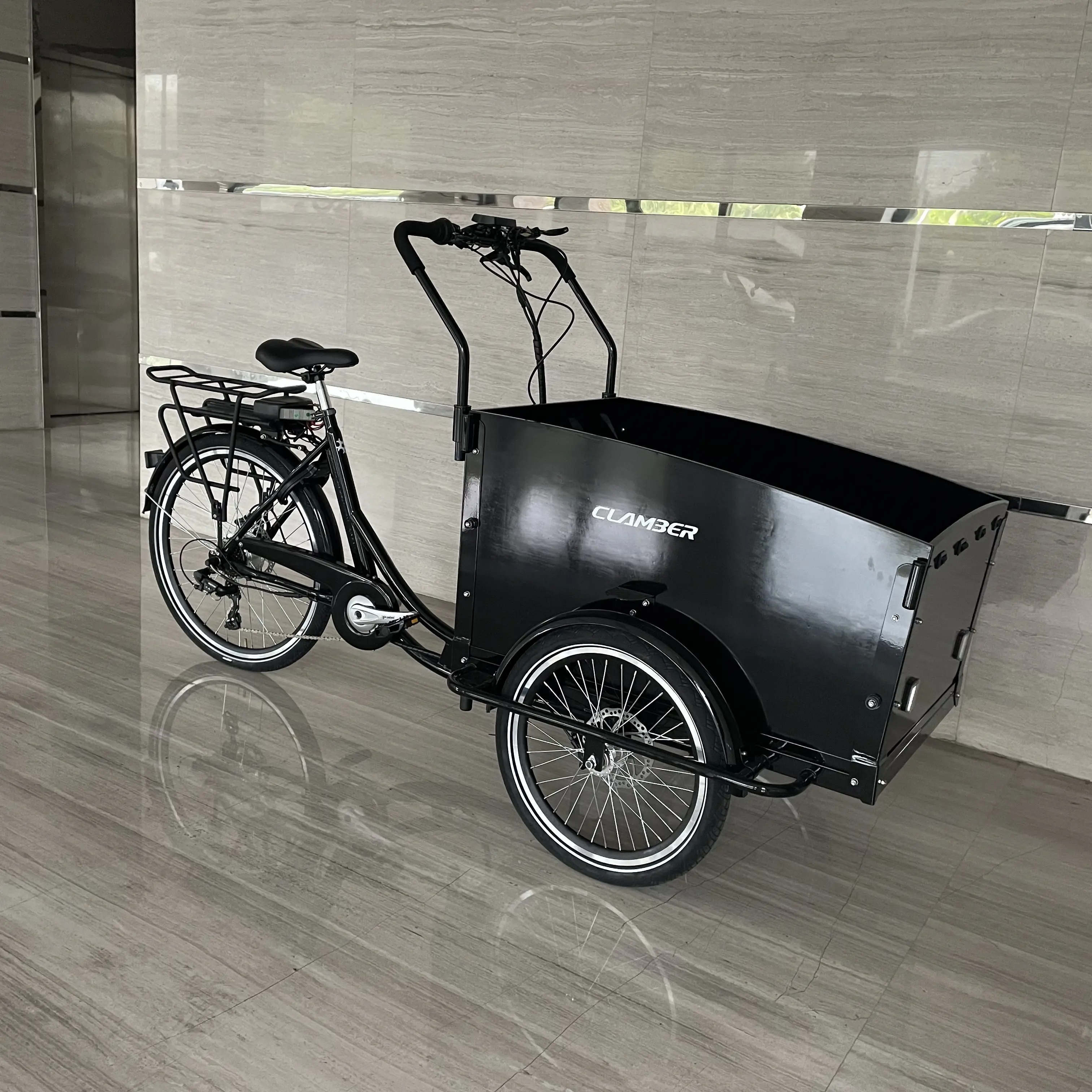 Europa magazzino elettrico 3 ruote cargo bike bicicletta mozzo posteriore motore sistema di freno a disco idraulico assistenza al pedale
