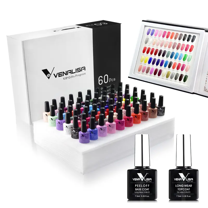 Ven alisa Hot Sale VIP 1.2.3 60 Farben/Set UV LED Maniküre Gel Lack Set Semi Permanent UV Gel Nagellack Kit