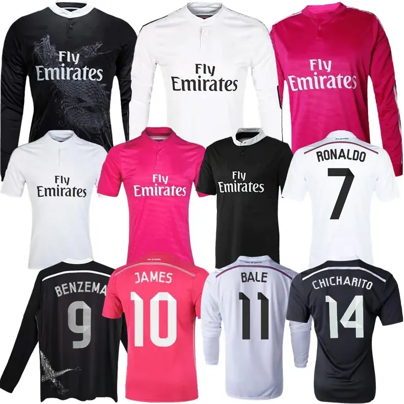 14 15 Fußball trikots 2014 echte Heimweg Modric dritte Madrids ISCO CHI CHHARITO klassisches Vintage Benzema RONALDO Fußball trikot