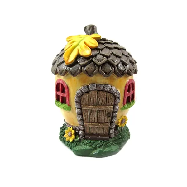 Handmade Pine Cone Design Resin Miniature Fairy Garden House