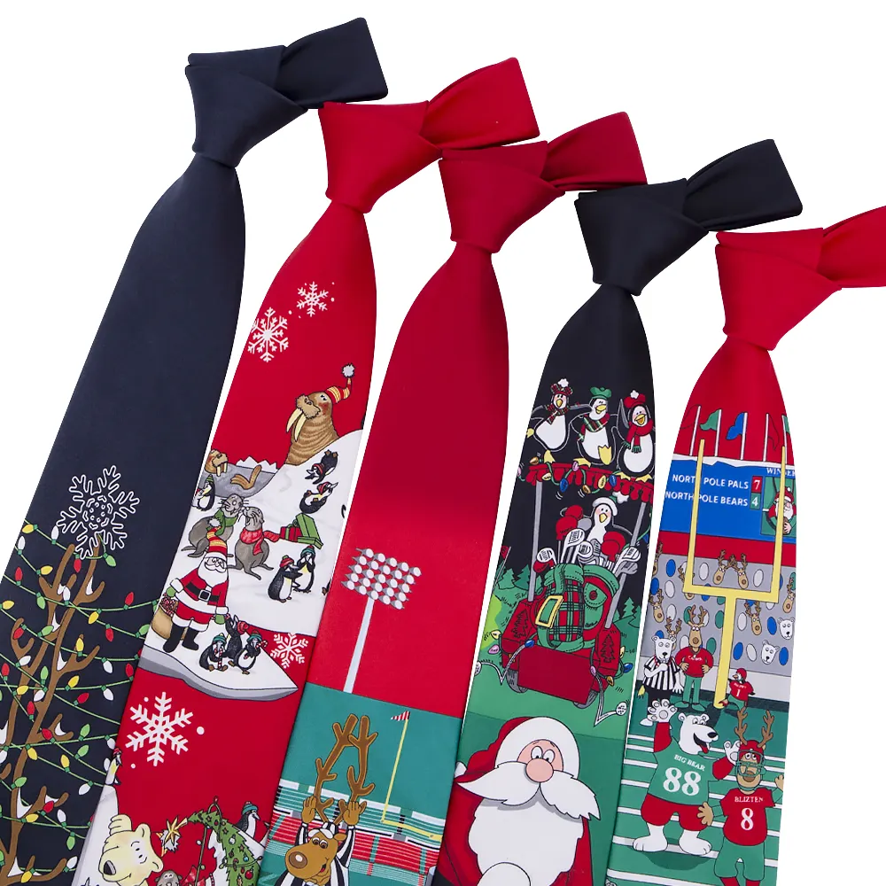 RunLin Navidad tejido Jacquard hecho a mano Premium lujo negocios Formal moderno hombres corbatas de seda