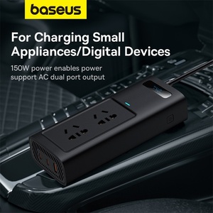 Baseus 150W汽车逆变器USB C型30W DC 12v至交流220V 110汽车电源适配器快速充电器 - Product Image 2