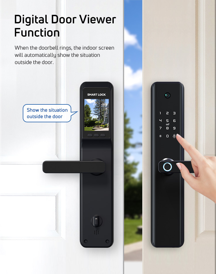 Smart Lock with Tuya Camera Door bell TEDITON Newest Fingerprint Door Lock with Camera Tuya Wifi