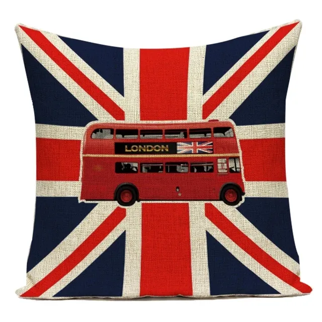 Funda de cojín para decoración del hogar, fundas de sofá de Londres, Inglaterra, sofá personalizado, asiento, cama, bandera británica, soldados, funda de almohada impresa