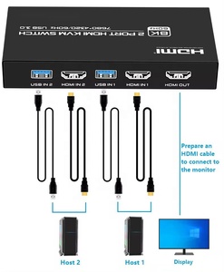 SY 8K 2Port HDMI <strong>2</strong> Port <strong>KVM</strong> <strong>Switch</strong> 2x1 HDMI <strong>2</strong>.<strong>1</strong> Switcher <strong>2</strong> <strong>Input</strong> <strong>1</strong> <strong>Output</strong> <strong>2</strong> in <strong>1</strong> Out USB 3.0 <strong>KVM</strong> <strong>Switch</strong> 8K60Mhz