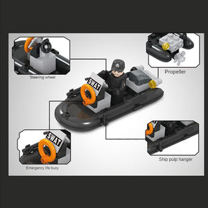 For Amazon Hot Kid Toys Rubber Boat Ship SWAT Navy Commando Soldier Model Toy Army Military <strong>Building</strong> <strong>Blocks</strong> Brick Sets for <strong>Creat</strong>