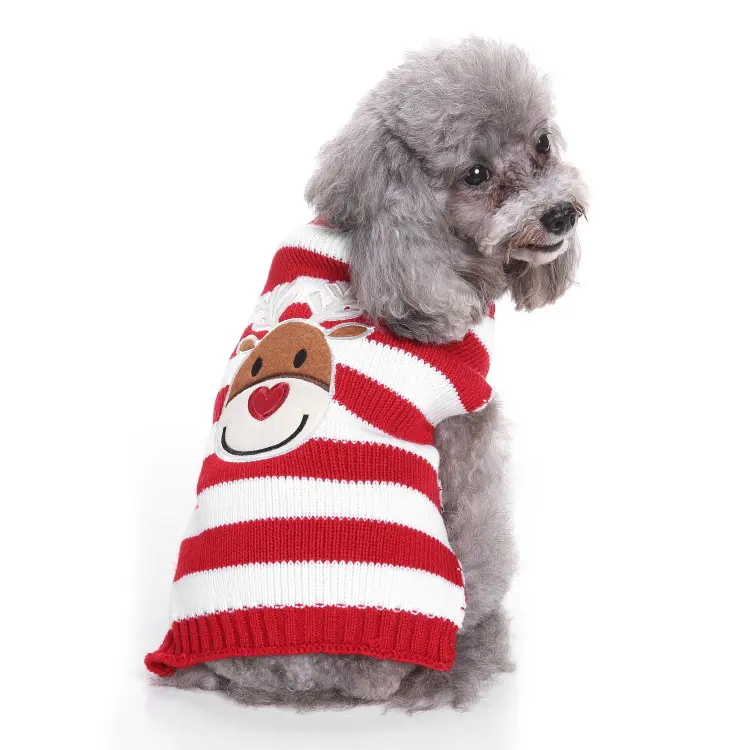 ストリーククリスマスパーカーセーター犬猫ファッショナブルな冬の動物高級服漫画かわいいペットのための2本足の服