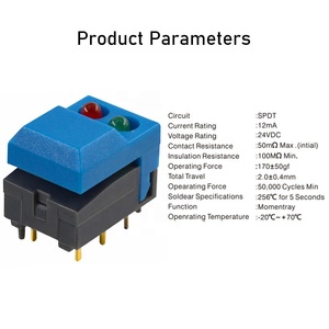 16 millimetri 2pin normalmente aperto elettrico HA PORTATO interruttore di pulsante - Product Image 3