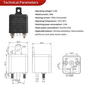 Ternof X2 12V 250A <strong>Remote</strong> Battery Switch Disconnect Switch <strong>Remote</strong> Control Fits Car Truck RV UTV <strong>DC12V</strong> 200A - Product Image 5