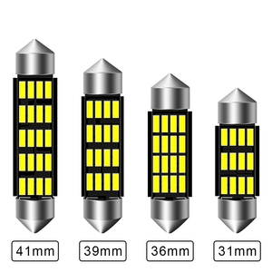 C5W Led ampul 31/36/39/41mm Festoon Led saf beyaz Canbus 4014 16SMD plaka işık BMW E39 E36 E46 E90 DJ051 için - Product Image 3
