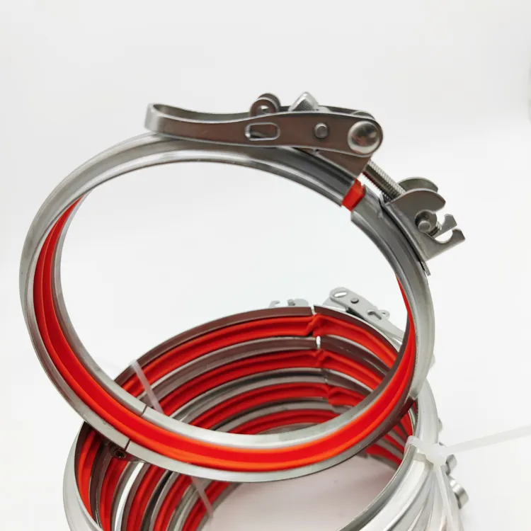 304 316 Acero inoxidable 80-600mm Abrazadera de anillo de conducto Abrazaderas de tubo