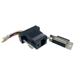 RJ45 a D-Sub Conector de 15 pines RS232 a RJ45 Cabeza de computadora DB15 Hembra Macho a RJ45 a Conector VGA - Product Image 4