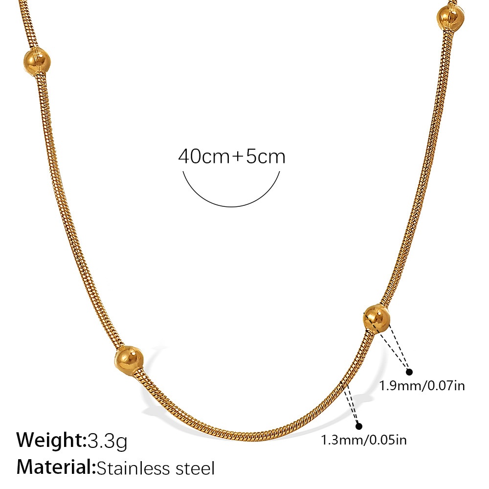 Chaîne de boule d'or d'os de serpent de 1.3mm