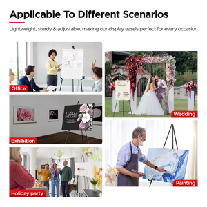 Long lanh nghệ thuật kim Loại hiển thị áp phích Giá vẽ đứng Tripod Ráp Di động sàn giá vẽ có thể điều chỉnh áp phích nghệ thuật dễ dàng đứng - Product Image 6