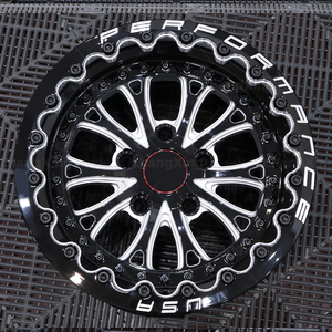 <span class=keywords><strong>2</strong></span>ピース 鍛造リム 5x4.75 グロスブラック ミルド加工 ビードロックホイール 15インチ 17インチ コルベット スープラ マスタング ドラッグホイール用 5x114.3 - Product Image 2