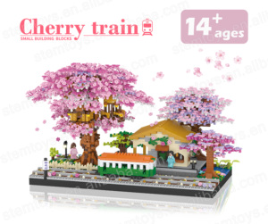 3668pcs kim cương khối xây dựng Sakura Train Station mô hình ABS nhựa DIY gạch Món quà lãng mạn cho trẻ em/người lớn - Product Image 1