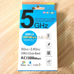 2.4GHz <strong>5GHz</strong> 5.8GHz Dual Antenna, 10dBi Long Range <strong>Wi</strong>-<strong>Fi</strong> 1300M Wireless Adapter, USB WiFi Antenna for Decoder - Product Image 4