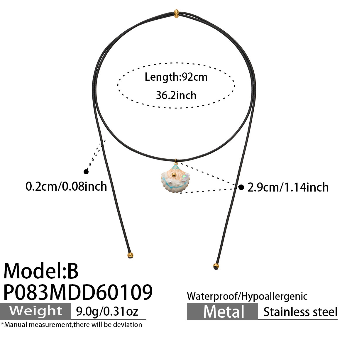 P083-b gold necklace 92cm