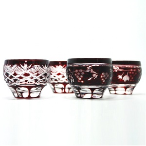 Handgemachte umwelt freundliche altmodische böhmische geschliffene Glas Sake Cup Schnaps glas Edo Kiriko Design mit Sechseck Muster Tee Untertassen