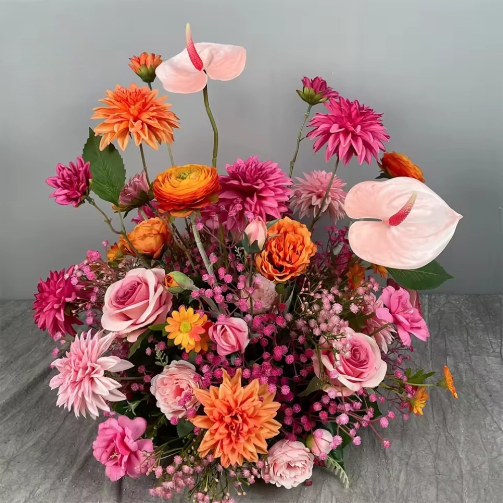4 # Boule de fleurs roses 50cm