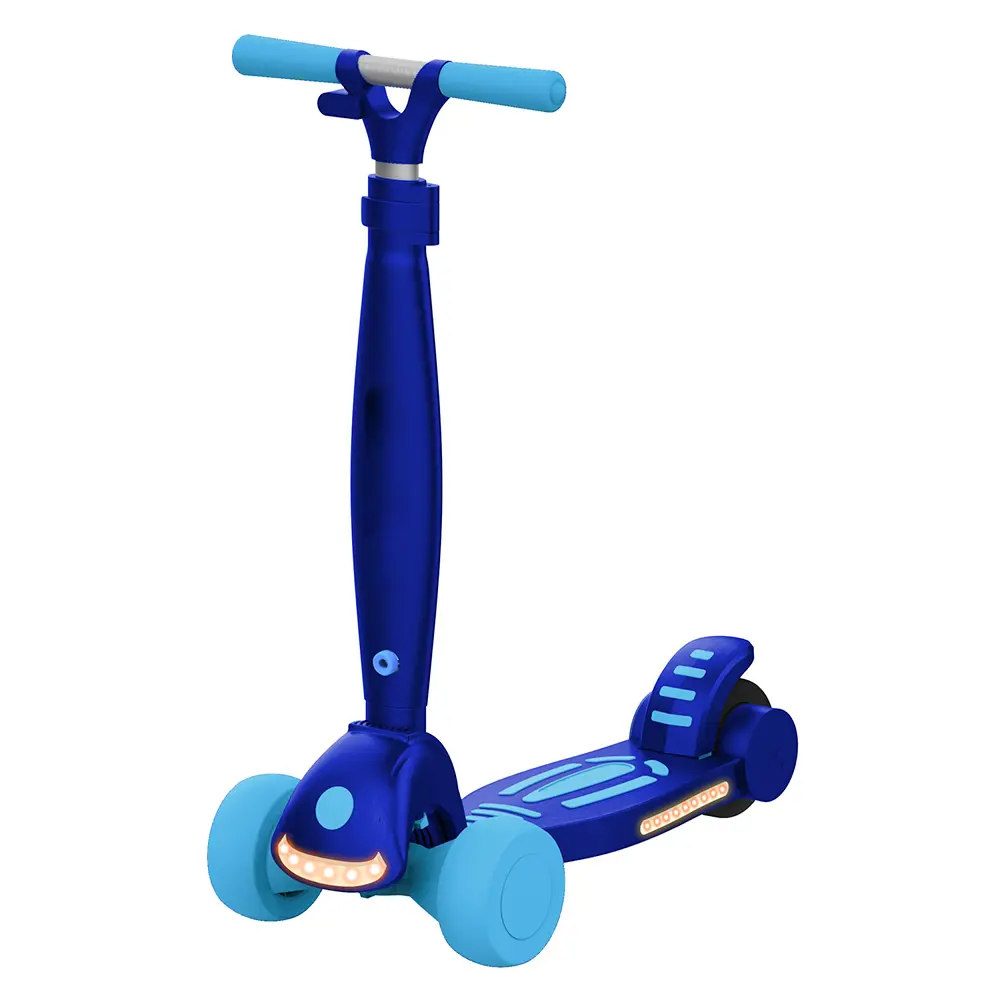 Mini pedal de criança dobrável, pu, pisca-pisca, brinquedo, bagagem, criança, dobrável, três rodas, scooter elétrico divertido para crianças