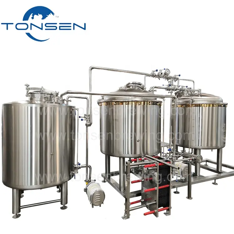 500L 1000L 2000L Stainless Steel Kerajinan Brewhouse Bir Brewery Mesin Turnkey Proyek