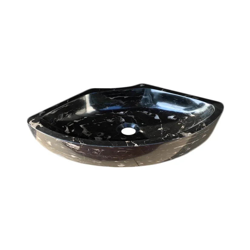Schwarzes Granit Küchen spüle China Naturstein Waschbecken Waschbecken Waschbecken Badezimmer Eck spüle