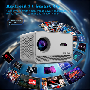 Yinzam M10 Plus 4K Pico Proyector de video inteligente con enfoque eléctrico Keystone 200 ANSI Lumens Dual WiFi 6 y altavoz Android - Product Image 4