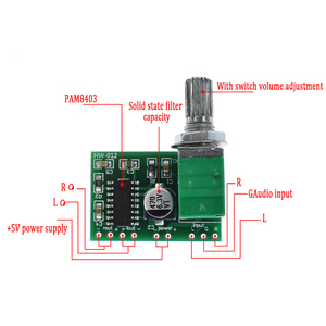 PAM8403 Mini 5V digital power amplifier board module can be usB-powered speaker <strong>audio</strong> circuit board power amplifier board - Product Image 1