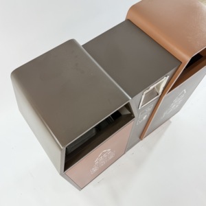 מפעל מכירת מפעל נירוסטה פח אשפה 60l חיצוני compartmentalized עבור מיחזור רחוב סיווג פסולת