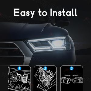 Otomatik Led far süper parlak tak çalıştır H11/H8/H9 + 9005/HB3 LED farlar Offroad araçlar için su geçirmez Led farlar araba - Product Image 2