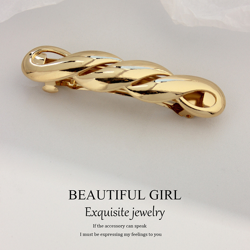 Twist spring clip gold
