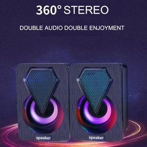 E-1046 E-1053 Professional Home Audio Sound Usb Wired Portable Mini Speaker 2.0 Channel <strong>Computer</strong> RGB Lighting Gaming Speaker - Product Image 2