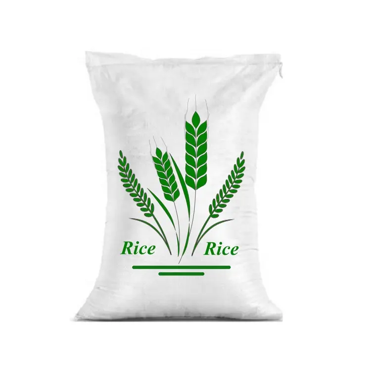 Bolsa de arroz tejida personalizada de plástico, 50kg, bolsas de polipropileno bopp, bolsa laminada de arroz