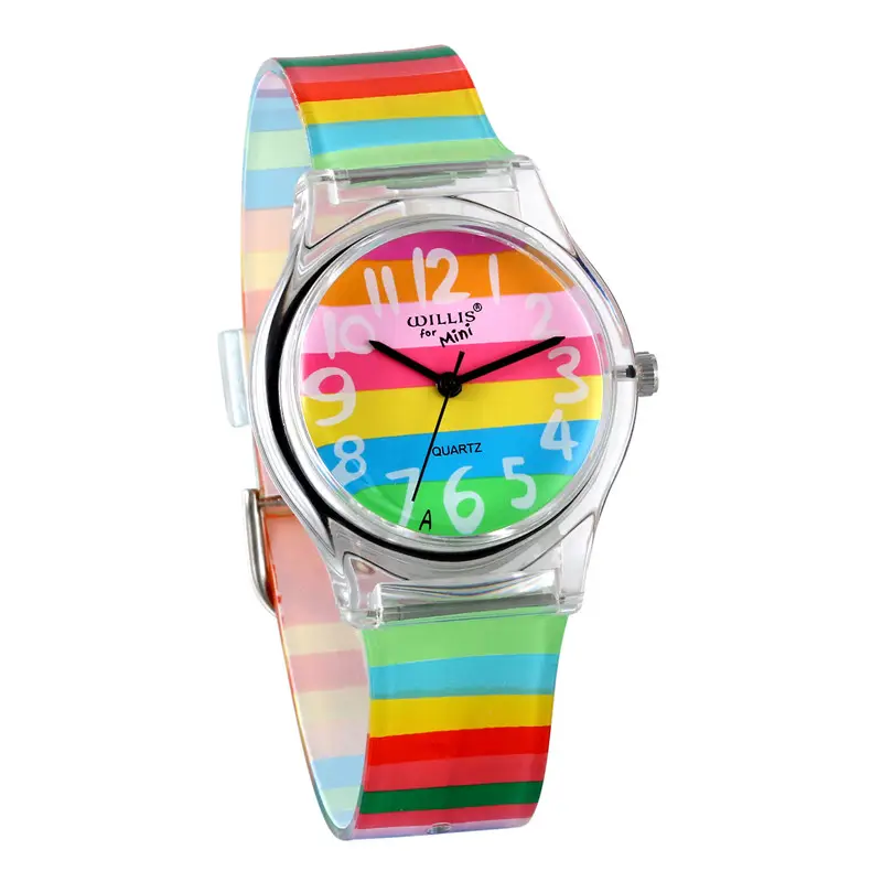 Новые цветные часы с силиконовым ремешком по низкой цене, часы для детей