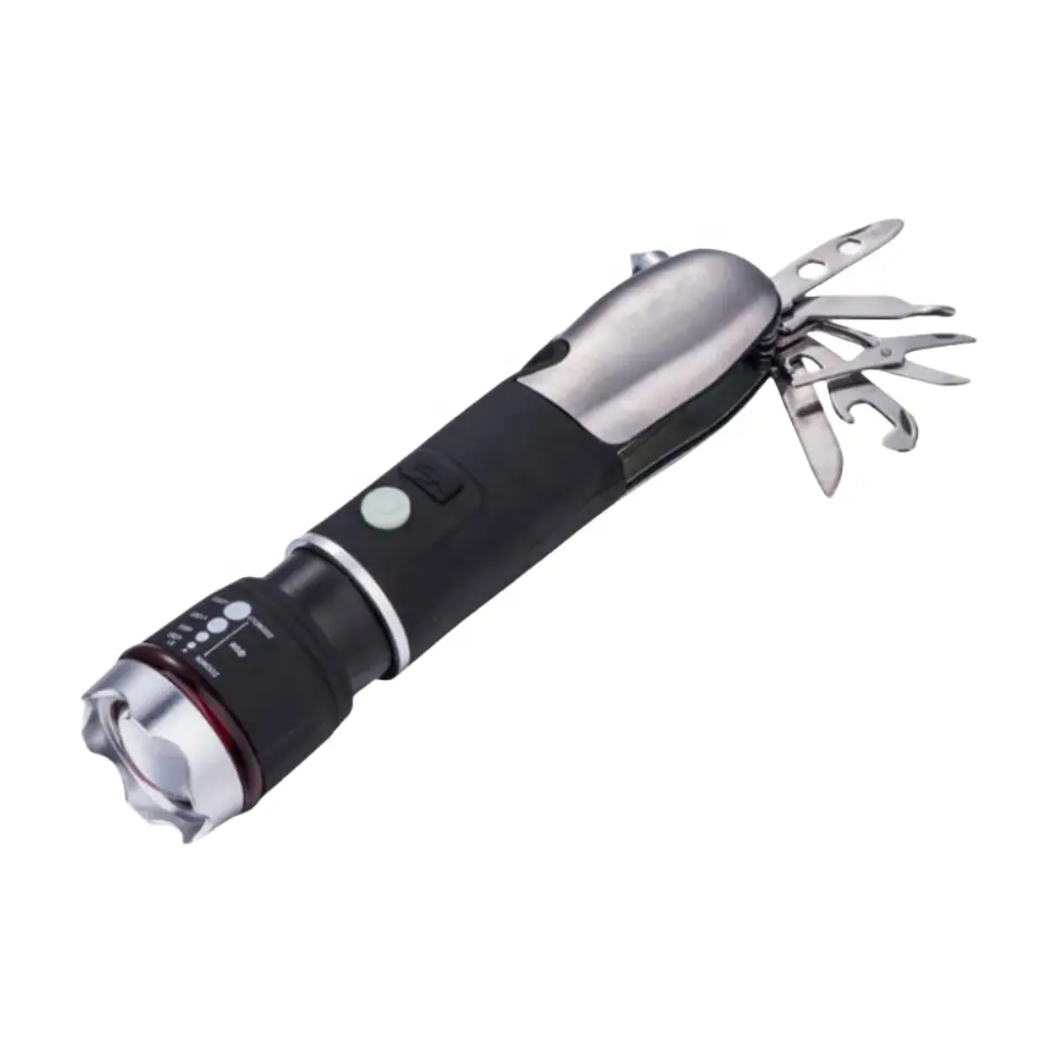 Multifunctional Rechargeable Battery Powered Emergency Survival Tools Car Safety Hammer Tools Flashlight