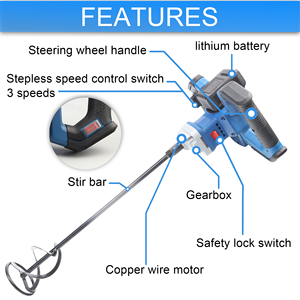 Herzo 220V cầm tay điện Stick <span class=keywords><strong>Mixer</strong></span> xách tay biến điều khiển tốc độ trộn bê tông-6 vị trí 50Hz - Product Image 4