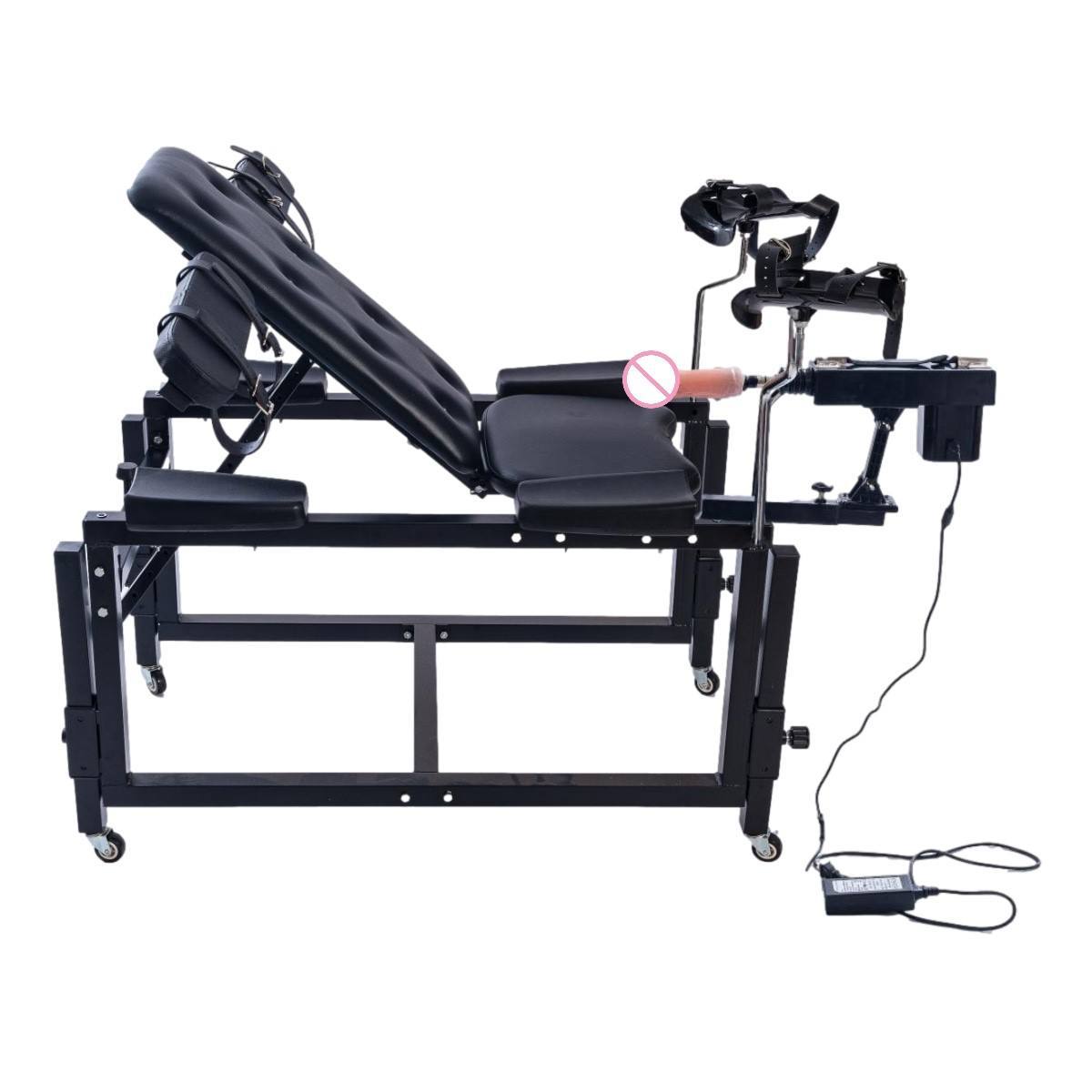Chaise noire avec machine à sexe