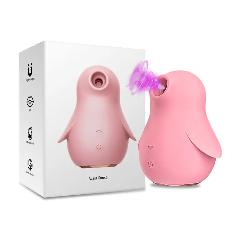 Productos para adultos, Juguetes sexuales de punto G para mujer, vibrador de succión de pingüino rosa con carga USB