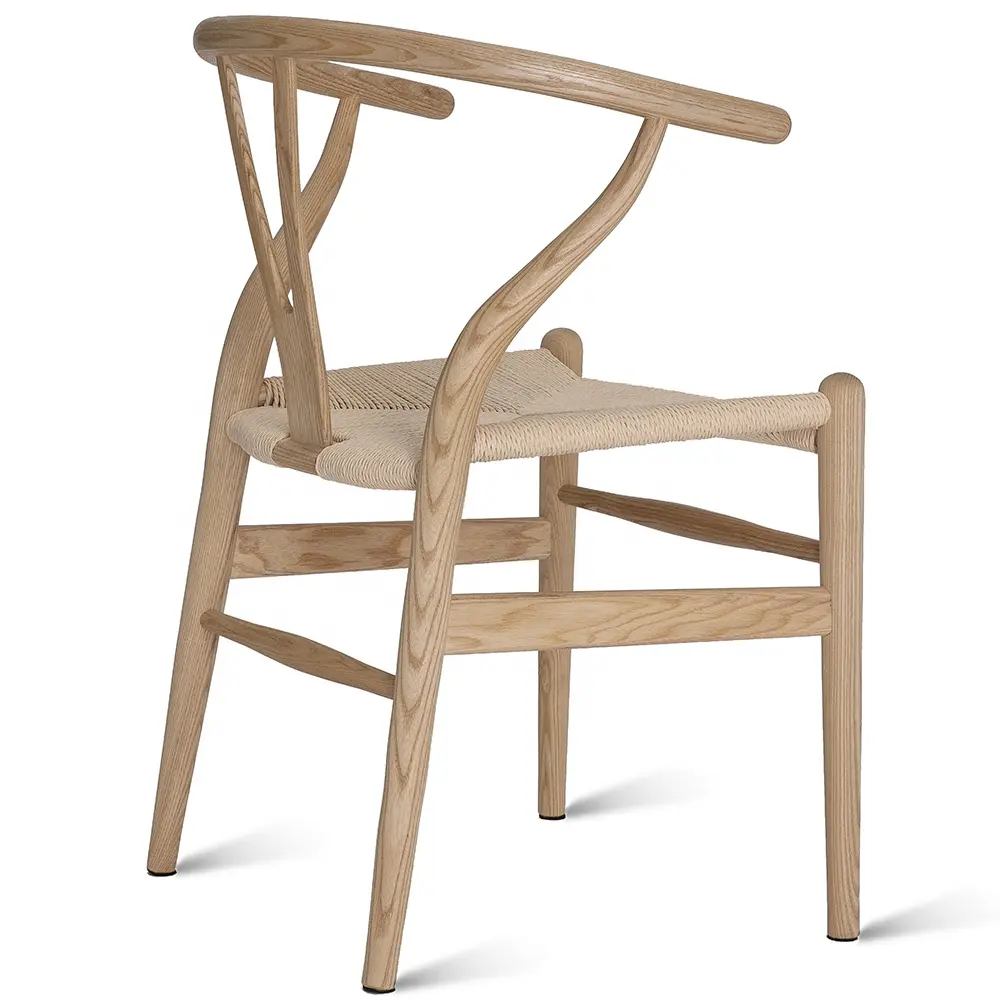 Ash木材Hans Wegner/ Danish /Professional工場Y-Chair Solid Wood Dining Chairs Wishbone Chair