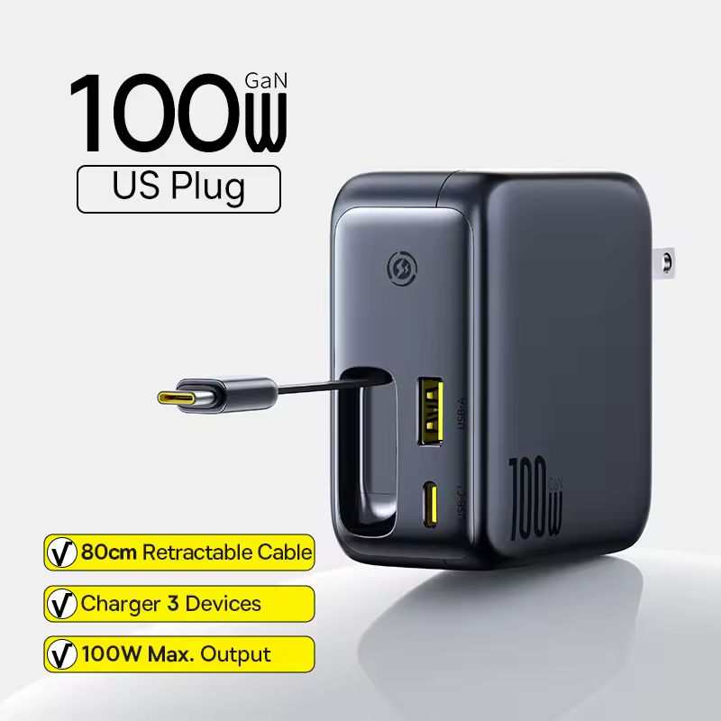 Enchufe estadounidense negro de 100 W