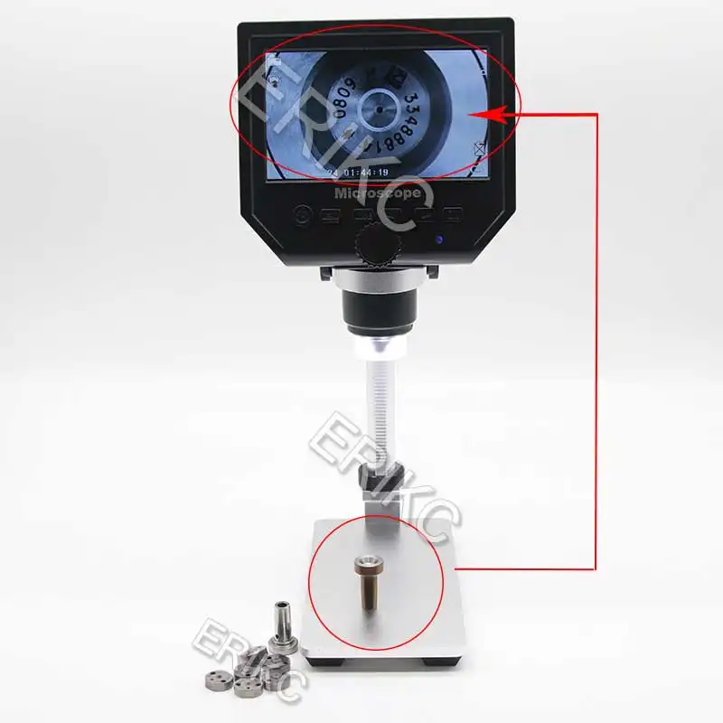 Microscopio industrial estéreo óptico digital SD de zoom continuo ERIKC con alto brillo 8 LED para hasta 100 t