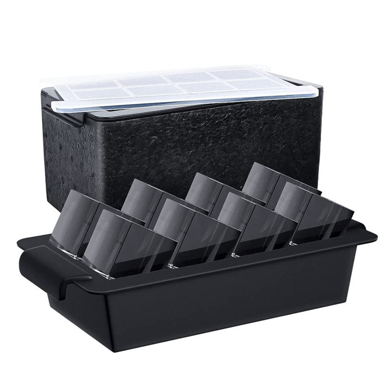 Boîte de couleur exclusive grand format carré (8 compartiments, 5 cm)