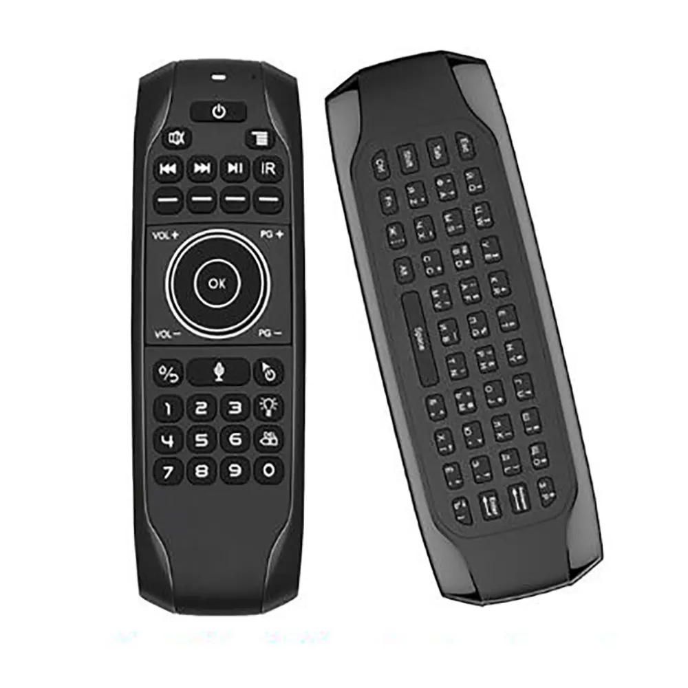 Remote Control Nirkabel 77 Tombol Air Mouse Mini IR Belajar 6-Axis Giroskop untuk TV Box Android H96 Max X3 3318 G7